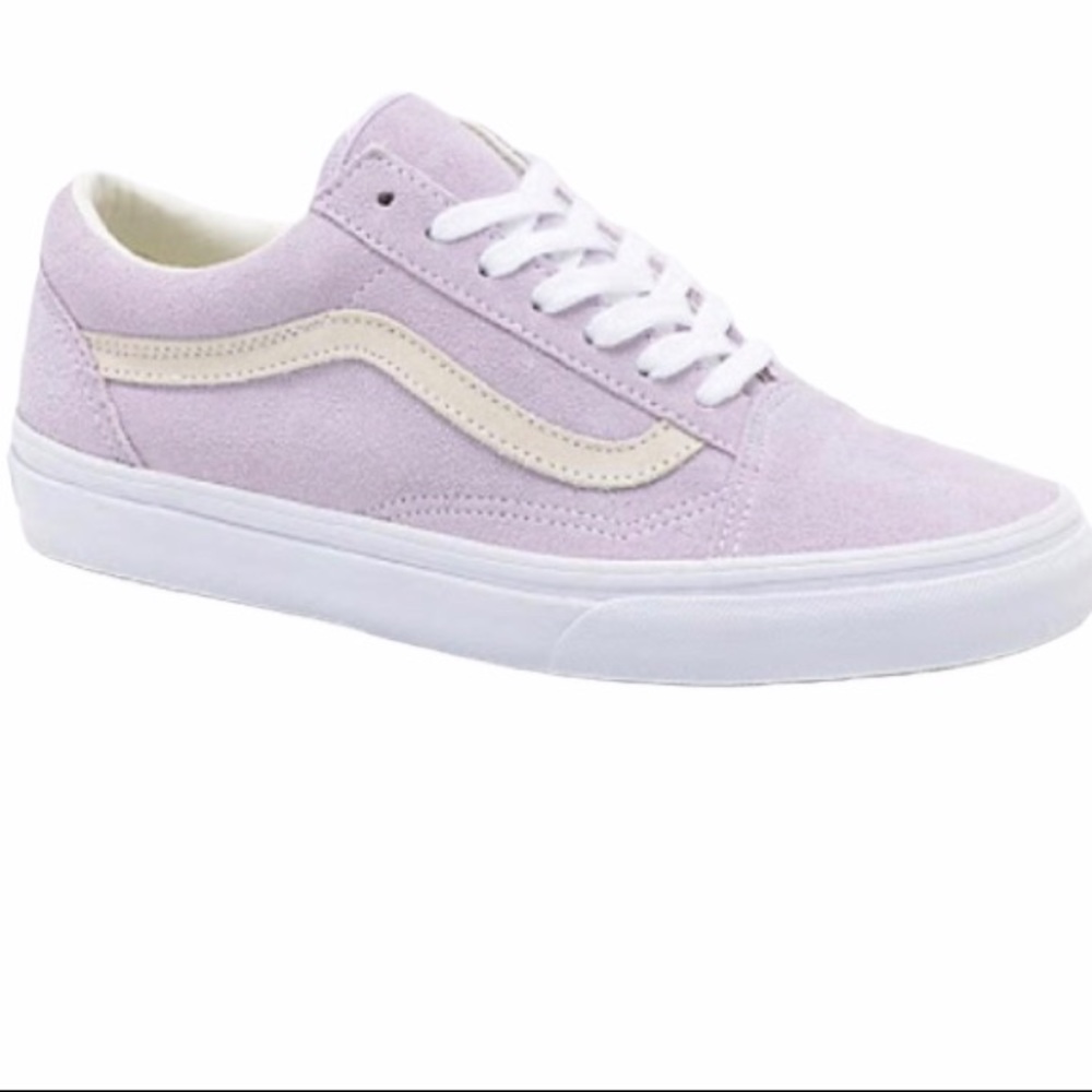 Vans Old Skool Jnr Trainers Lilac Snow True White Sneaker